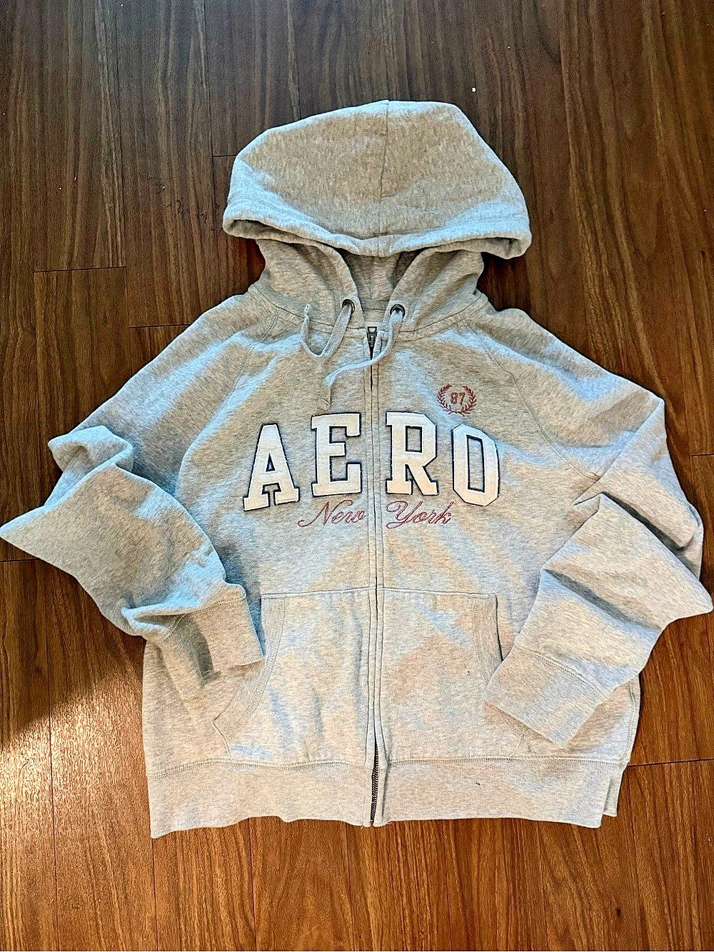 Aéropostale Aero New York 87 Full Zip Hoodie Gray XL